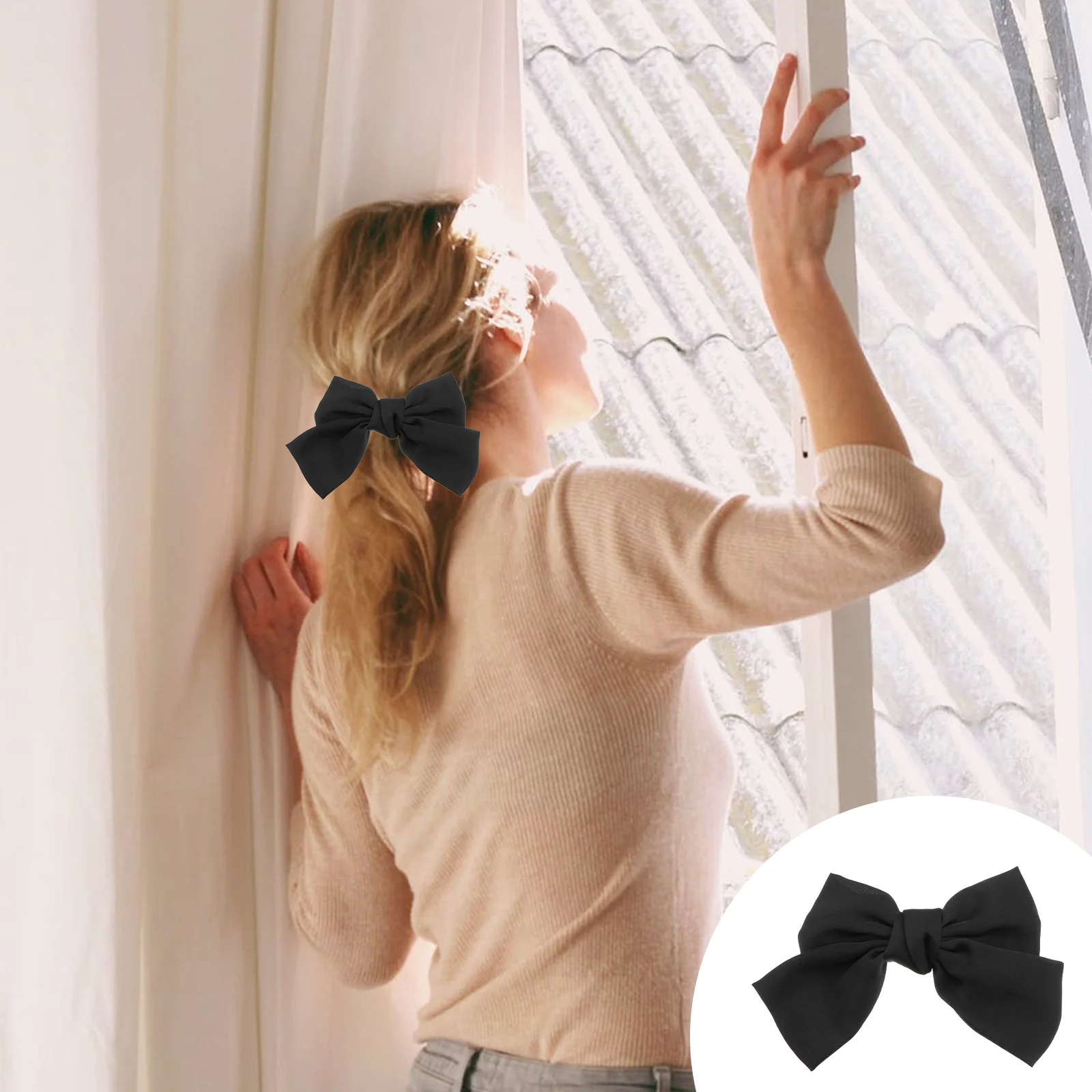 

1pc Large Bowknot Black Cloth Durable Hair Women Bobby Pin For Party Women Girls Fashion Hair Accessories Bobby Pin