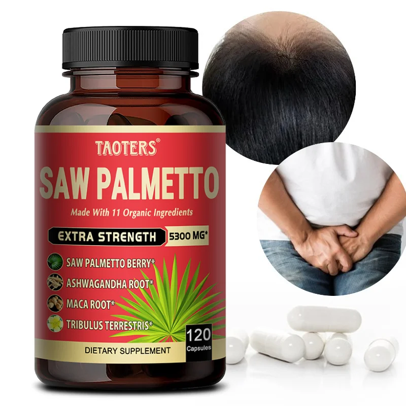 11-in-1 Saw Palmetto Capsules - Ashwagandha, Turmeric & Tribulus, Support Prostate, Urinary Tract & Hair Health Anti Hair Loss