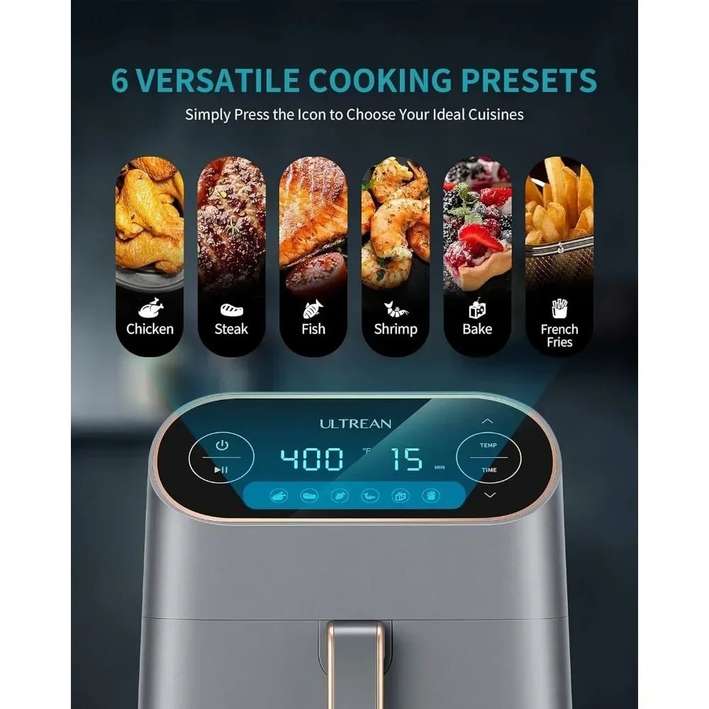 Air Fryer, 9 Quart 6-in-1 Electric Hot XL Airfryer Oven Oilless Cooker, Large Family Size LCD Touch Control