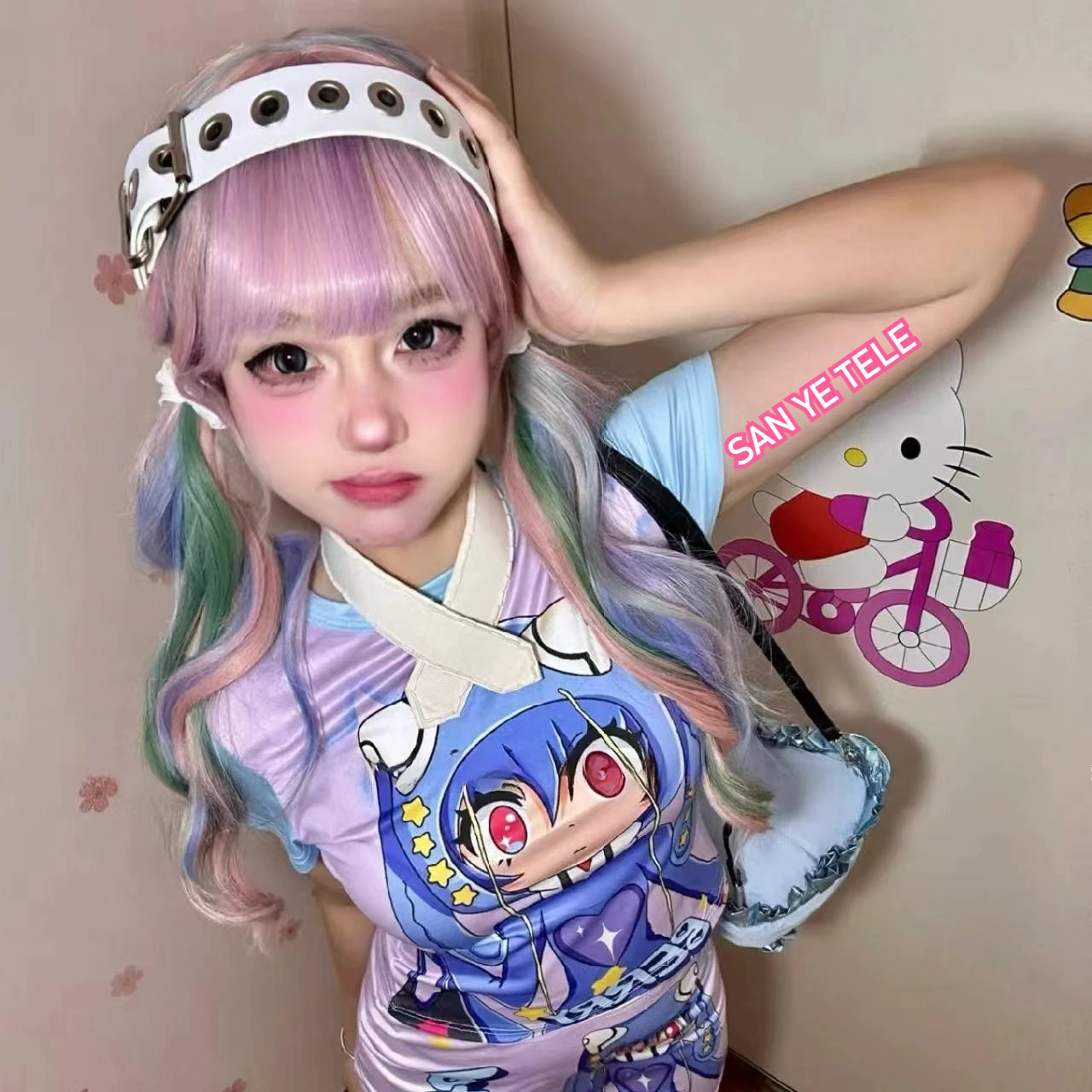 Y2K lederen gesp haar hoepel gothic punk subculturele originele handgemaakte hoofdband Japanse harajuku hot girl rock dark serie