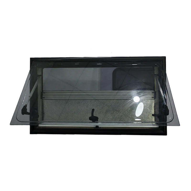 RV Accessories Factory 900x500mm Aluminum Frame Caravan Windows Right Angle Flat Window for Camper Van Motorhome Custom Sizes
