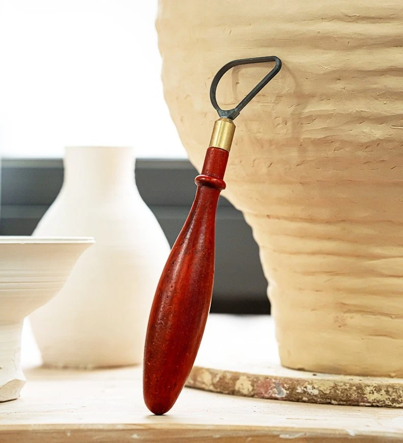 Ceramic Tools Clay Plastic Scraper Trimming Tool Texture Ring Knife Red Pear Double Head Trimming Knife