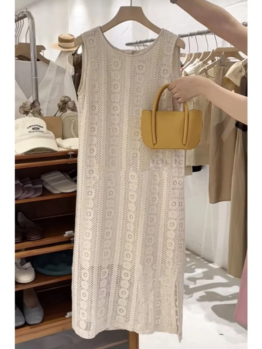 

Elegant Summer New Style Sleeveless Dress Tea Break Forest System Gentle Wind Small Size Cold Tone High-End Sensation Beautiful