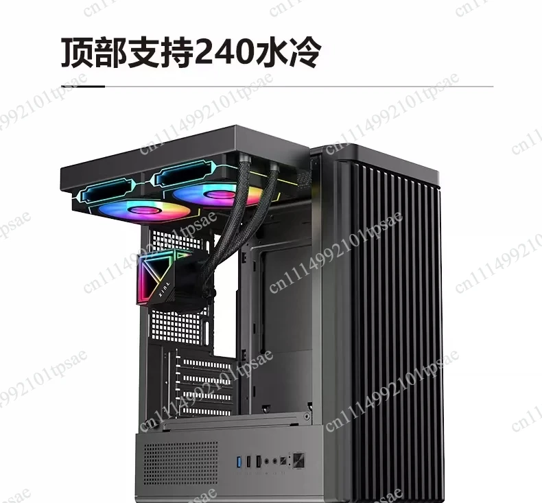 Computer Case Desktop Full Side Through Game Water Cooled M-ATX Backline Chassis