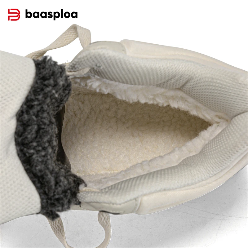Baasploa Men Winter Sneakers Casual Skateboard Shoes for Men Comfort Plush Warm Cotton Shoes Non-Slip Outdoor Male Sneakers image 5