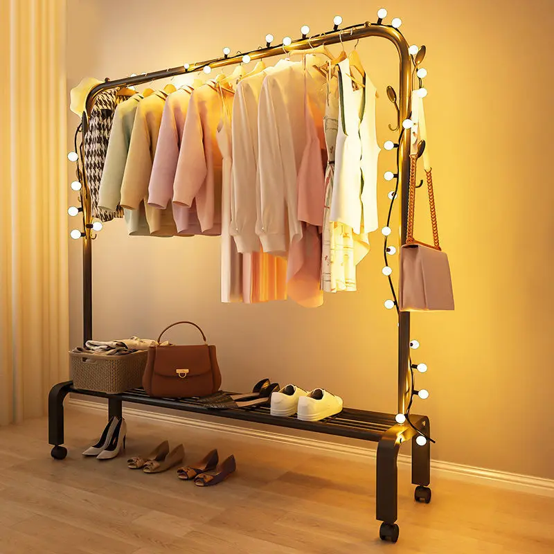 Custom Simple Floor Standing Clothes Drying Rack Bedroom, Thickened Small Balcony Household Clothes Hanging Rack, Sturdy