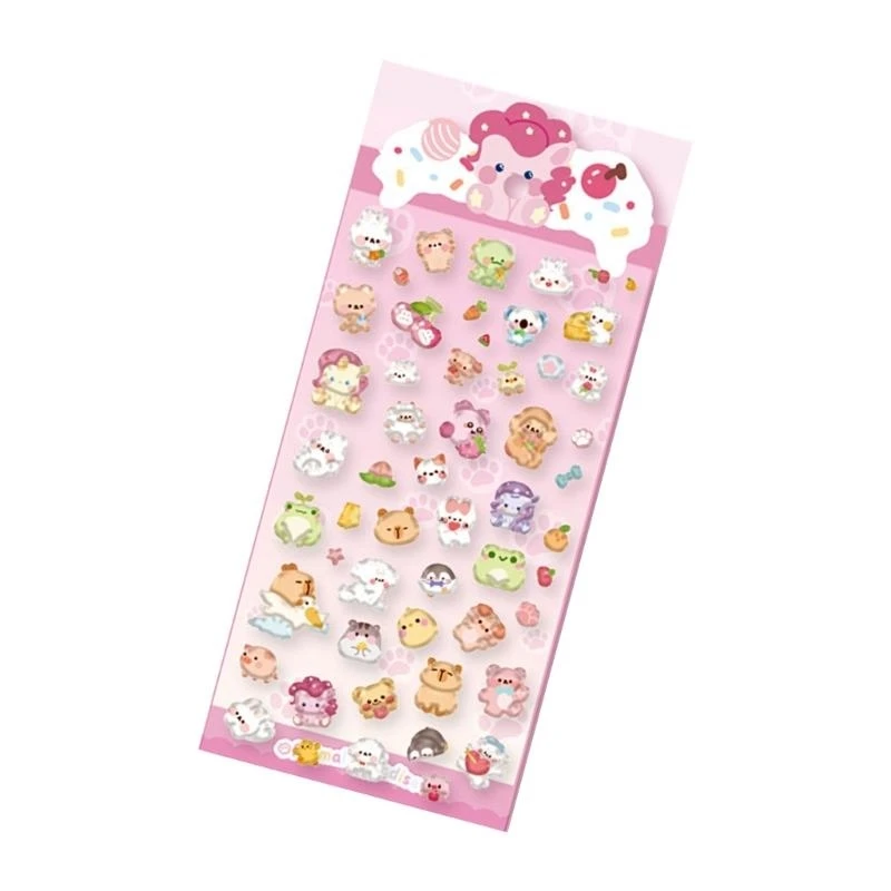 الكرتون ثلاثية الأبعاد الحيوان ملصق لتزيين مخطط صندوق رصاص قضية الهاتف سكيتبورد سكرابوكينغ الزينة ملصق #6