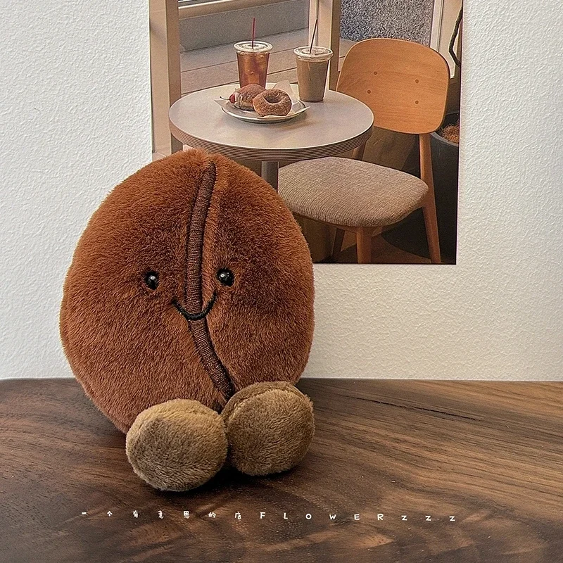 Adorável feijão de café plushies boneca macia comida de café marrom com pé brinquedo de pelúcia engraçado decoração para casa presentes de natal menina