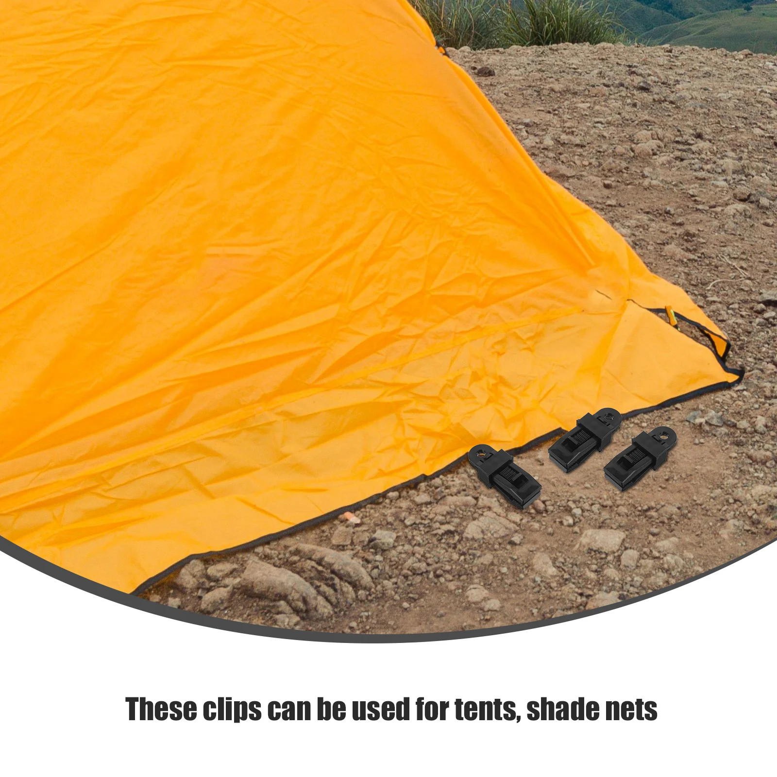 

12Pcs Outdoor Tent Clips Heavy Duty Plastic Tarp Clamps Grip for Camping Awning Car Cover Pool Cover