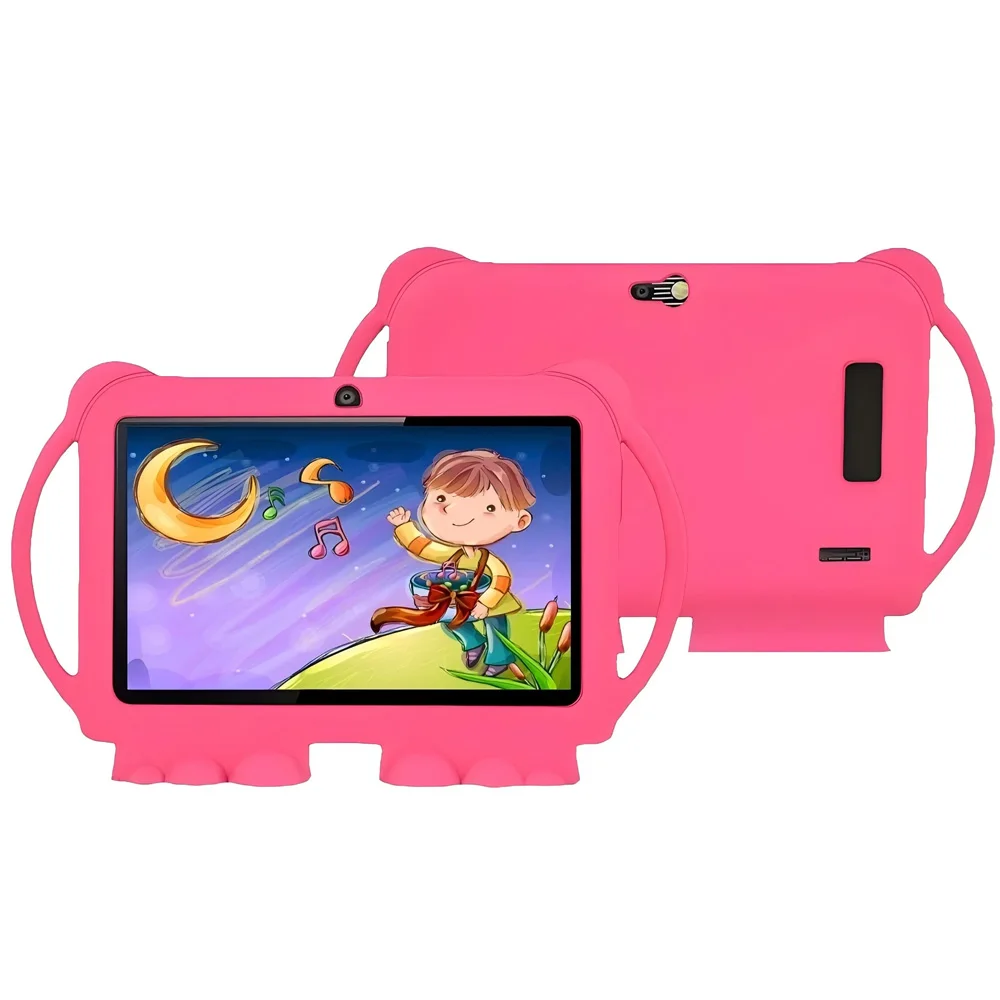 

7-дюймовые детские планшеты, четырехъядерный процессор, 4 ГБ + 64 ГБ ПЗУ, Android, обучающие, образовательные игры, планшетный ПК, портативный защитный чехол для детей