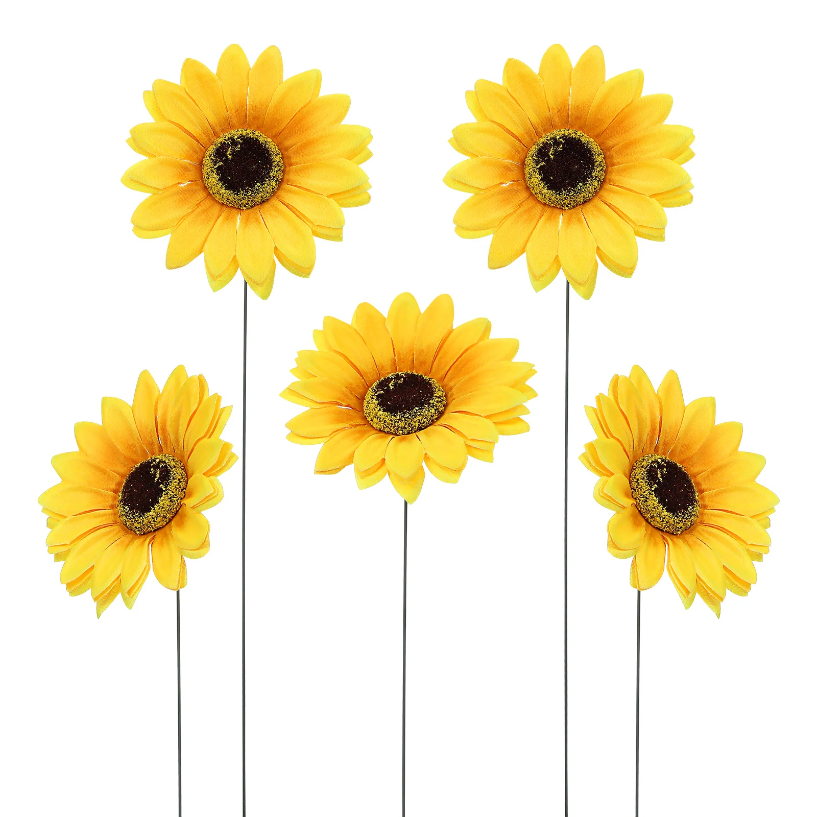 

5Pcs Stable Sunflower Stake Garden Yard Decor Realistic Pattern Lawn Sign Outdoor Ground naments Gardening