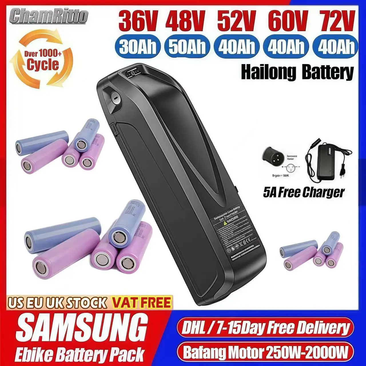 

Аккумулятор для электронного велосипеда 36 В 48 В52 В20 30 40 Ач 50 Ач 60 Ач Аккумулятор для электрического велосипеда Hailong 18650 ячеек 60 В 72 В Bafang 750 Вт 2000 Вт 3000 Вт