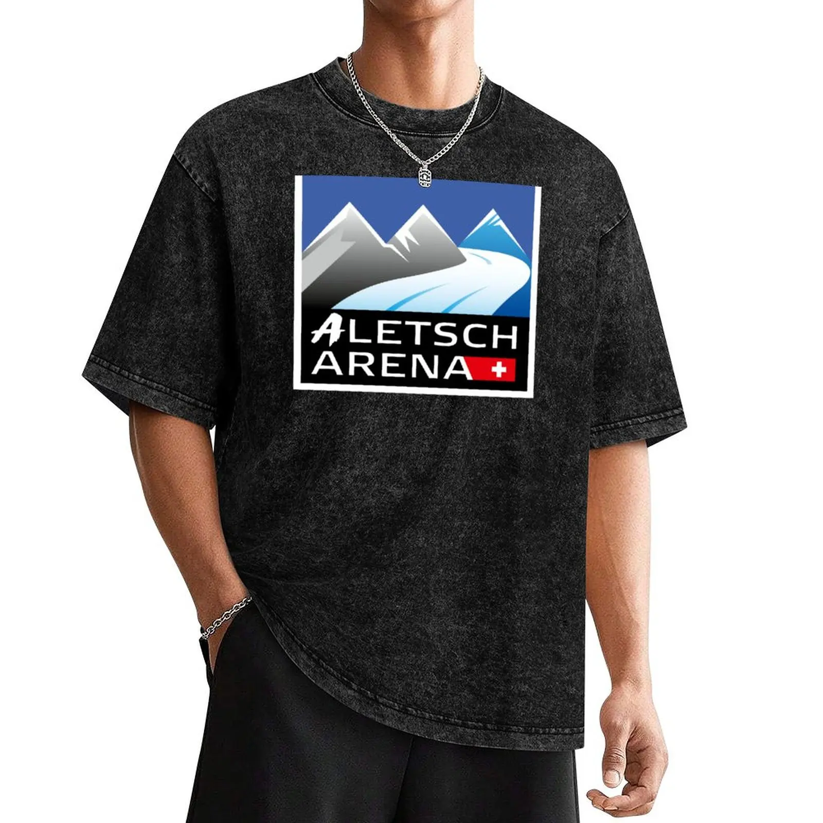 Aletsch Arena Swiss Ski resort Riederalp ?Bettmeralp ?Fiesch Eggishorn T-Shirt valentines clothes anime shirts men