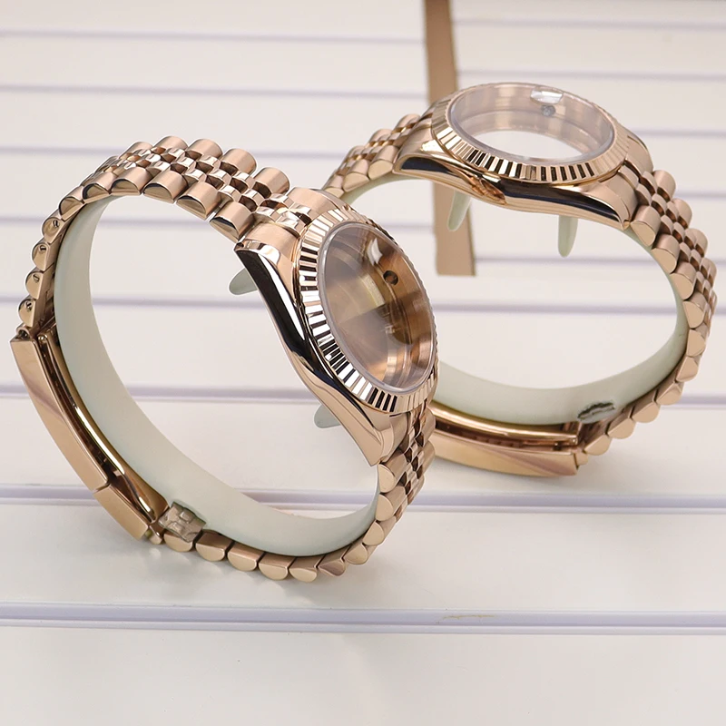 Roségoldenes 36-mm-/40-mm-Uhrengehäuse mit Jubilee-Armband und Saphirglas für Seiko NH35 NH34 NH36 Miyota8215 Uhrwerk, 28,5-mm-Zifferblatt, Datejust – Detail 8