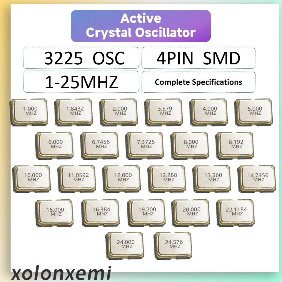 5 قطعة مصلحة الارصاد الجوية 3225 مذبذب الكريستال النشط OSC 4Pin 1MHZ 2MHZ 4MHZ 5MHZ 6MHZ 8MHZ 12MHZ 16MHZ 20MHZ 24MHZ 3225 2.5*3.2 3.2X2.5MM
