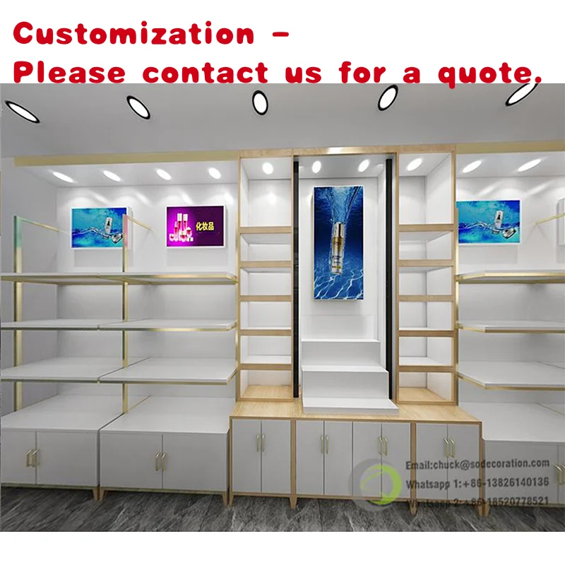 

на заказ. Элегантный косметический выставочный зал. Розничная витрина для косметического магазина. Станция для макияжа. Витрина для мебели.