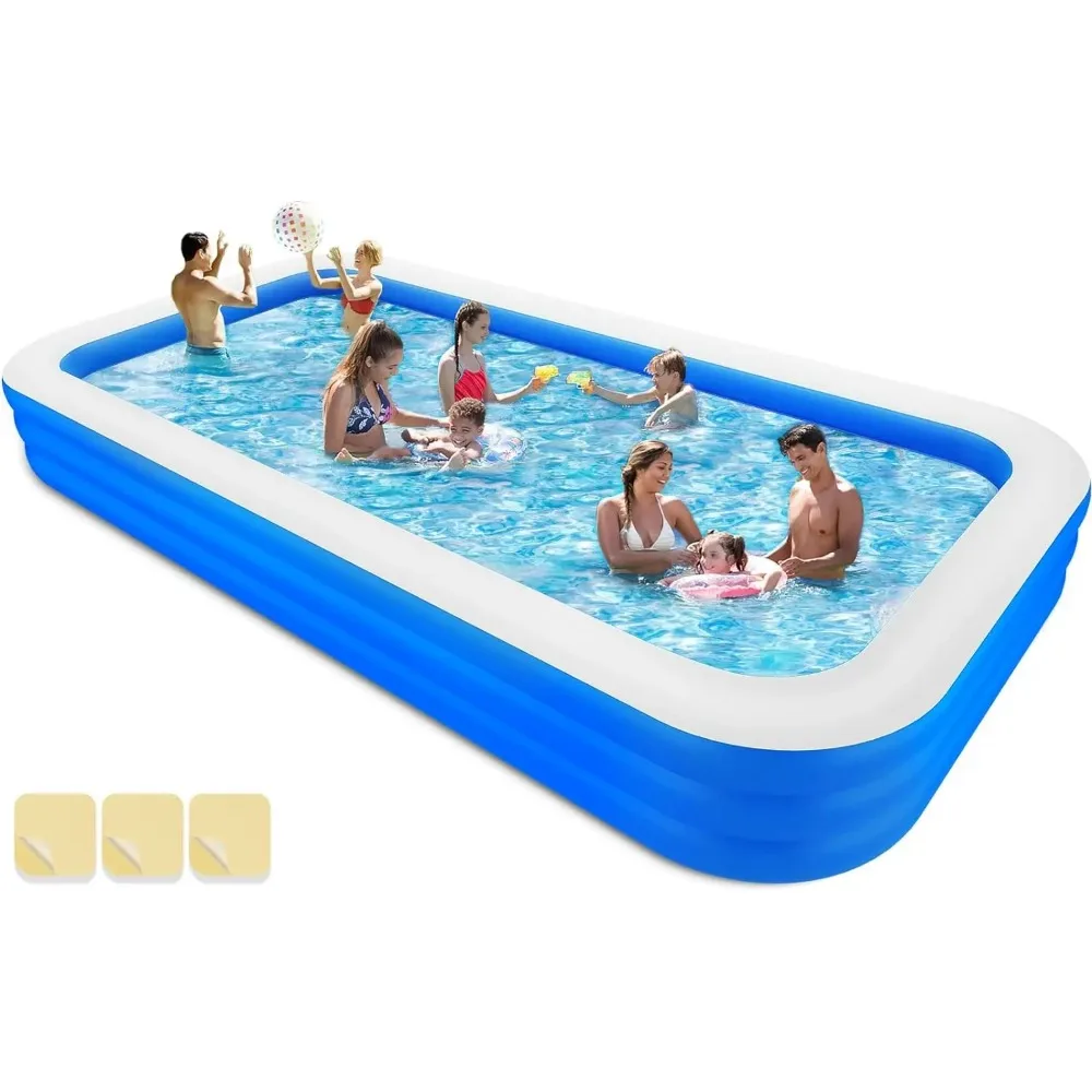 

Large Inflatable Swimming Pool, 145" X 74" X 22" Oversized Thickened Blow-Up Pool for Adults, Family, Swimming Pool for Garden