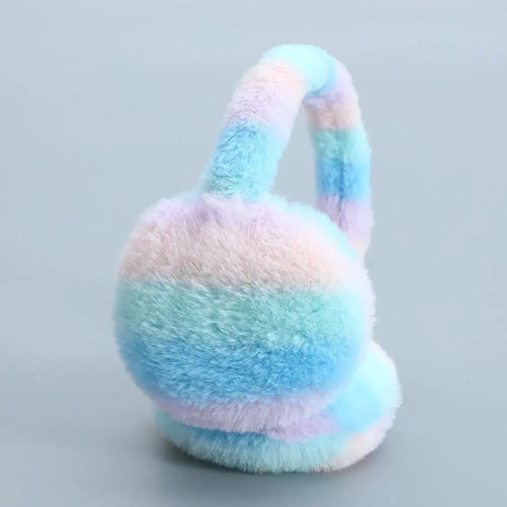 Winter Warm Soft Earmuffs Thickened Ear Protection Fluffy Earflaps Rainbow Color Antifreeze Ear Warmer For Women Men Outdoor
