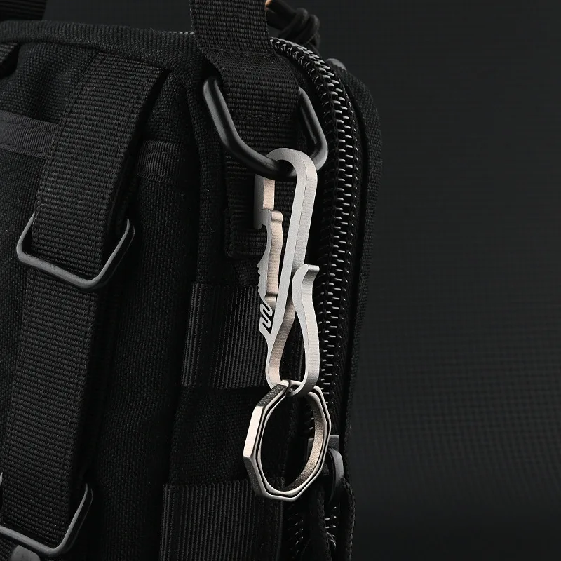 TC4 titanium alloy Key Clip EDC Key Ring Loop Hook Titanium Car Keychain Creative With Corkscrew Keychain Pendant Gift