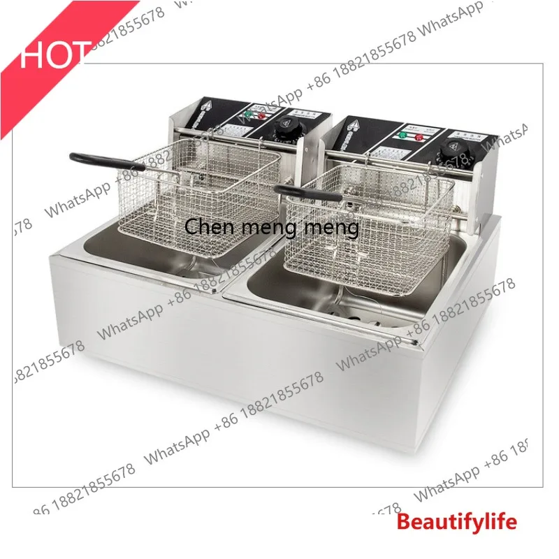 A07 Fryer Commercial Electric Fryer 12L Double Cylinder Chicken Chop Fritters Electric Fryer Efficient