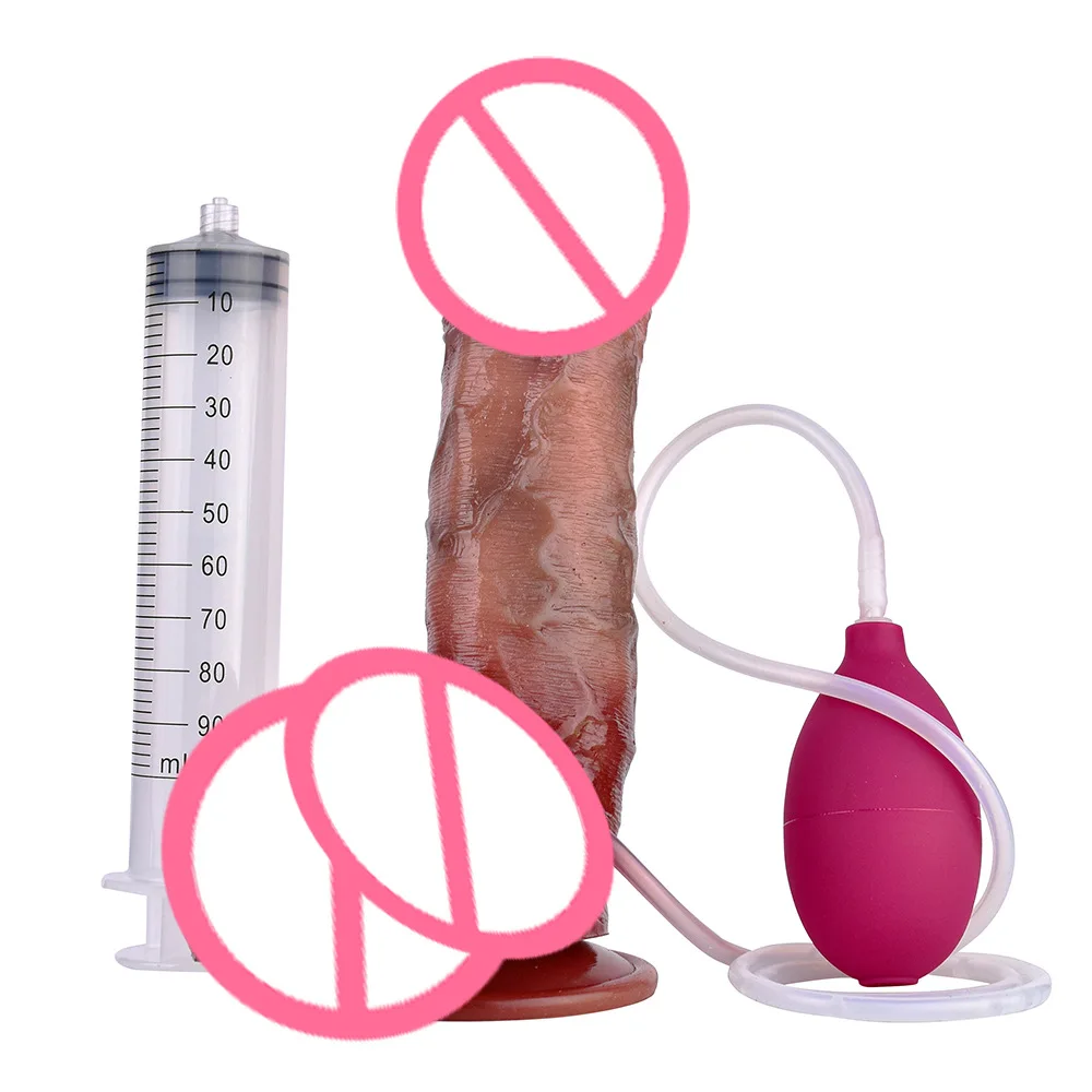 Realistic Dildo Squirting Manual Vaginal Anal Douche Masturbation Sex Toys G Spot Stimulator For Adult Female Climax Stimulation