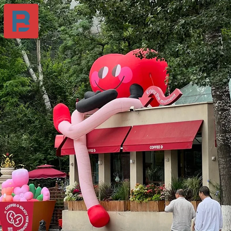 Inflatable cartoon heart gas model Long Legs Love Valentine's Day proposal blind date atmosphere lighting arrangement