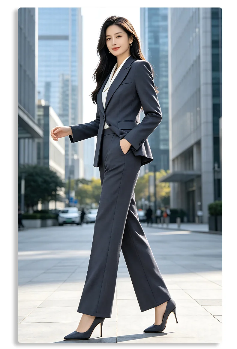 New‑arrival high‑end elegant fashionable professional suit set for women for autumn and winter, including blazer jacket top