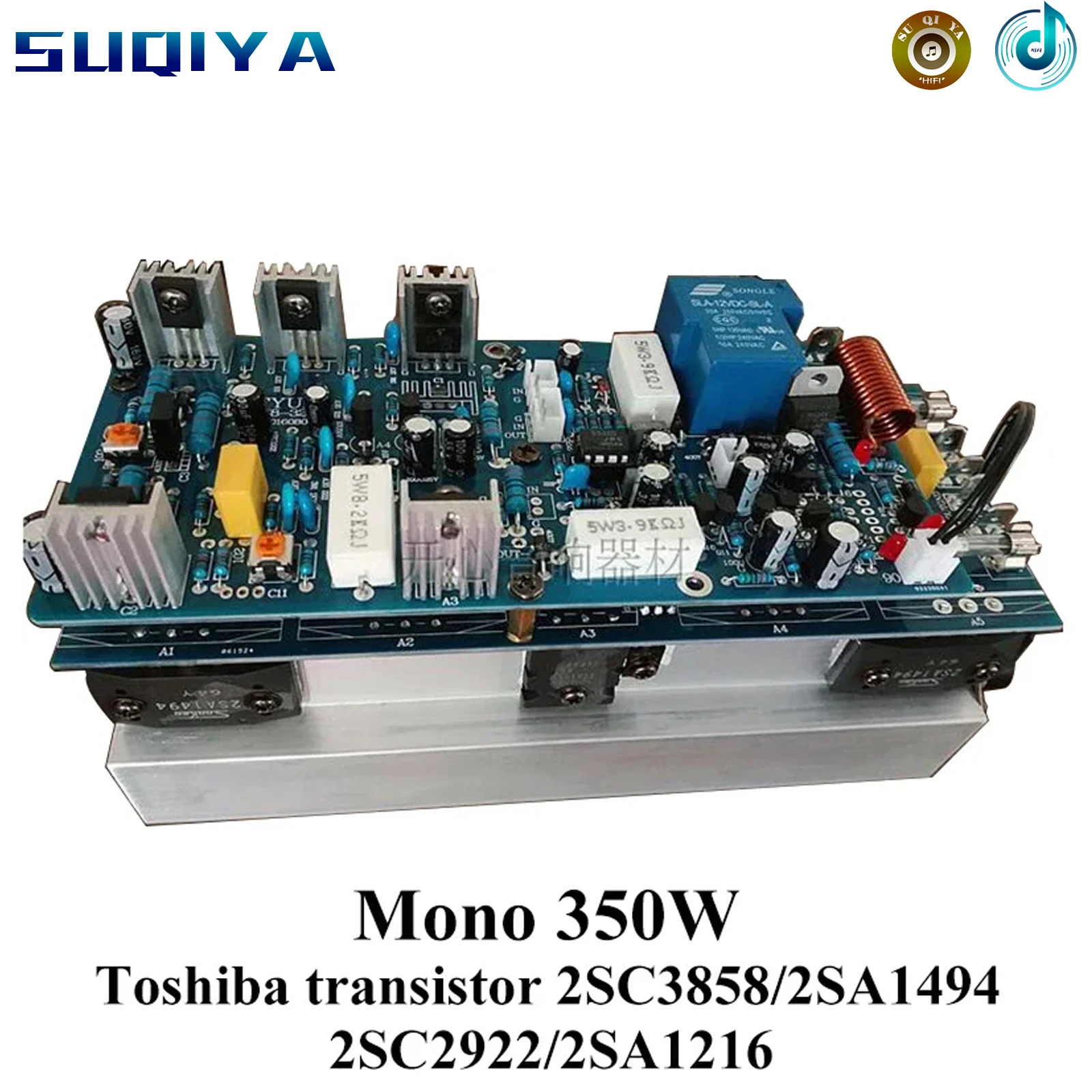 350w Mono Power Amplifier Board Toshiba Transistor A1943 C5200 ON 2SA1494 2SA1216 Low Noise High Power HIFI Audio Amplifier