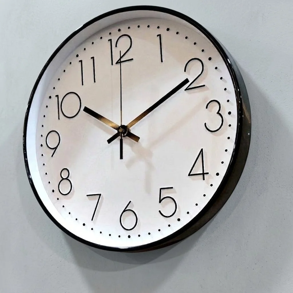 8 Inch Silent Quartz Wall Clock Simple Digital Wall Clock Household Ornament for Living Room Bedroom Home Decoration