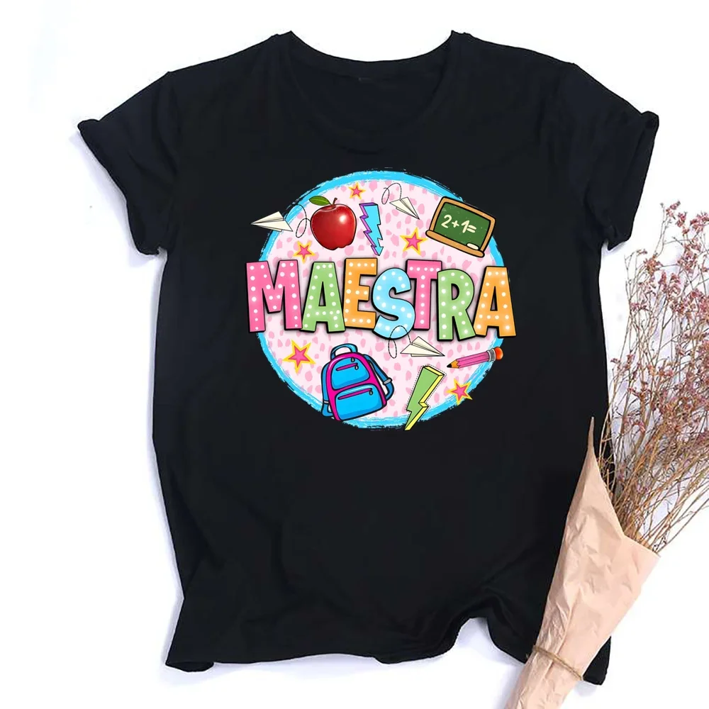 Retro Maestra Word Shirts Teacher Life Shirt Teacher Appreciation Gift Back To School Top Tee Gifts Maestra T-shirts
