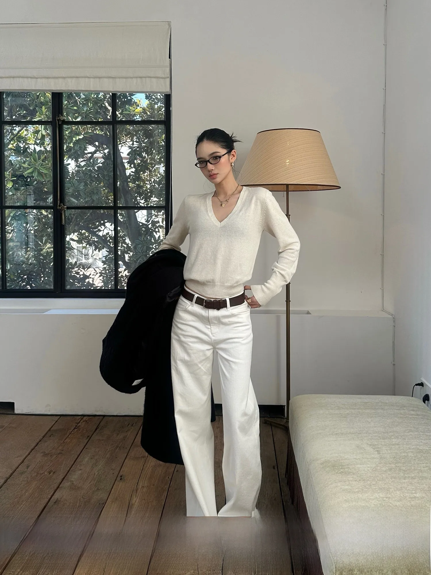 

Джинсы Rovente Milan Road белого цвета с прямыми штанинами, женские, осенне-зимние, свободные, повседневные, широкие, длинные брюки из смесового хлопка