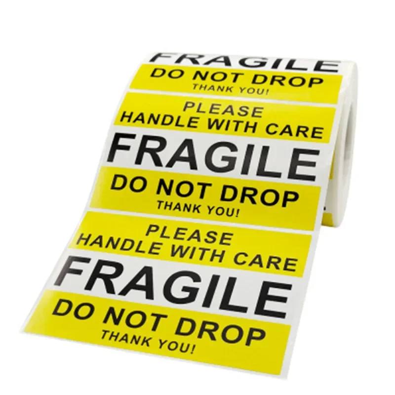 100 PCS Fragile Stickers Please Handle with Care DO NOT DROP Thank You Warning Labels for Goods Express Delivery Box Decoration