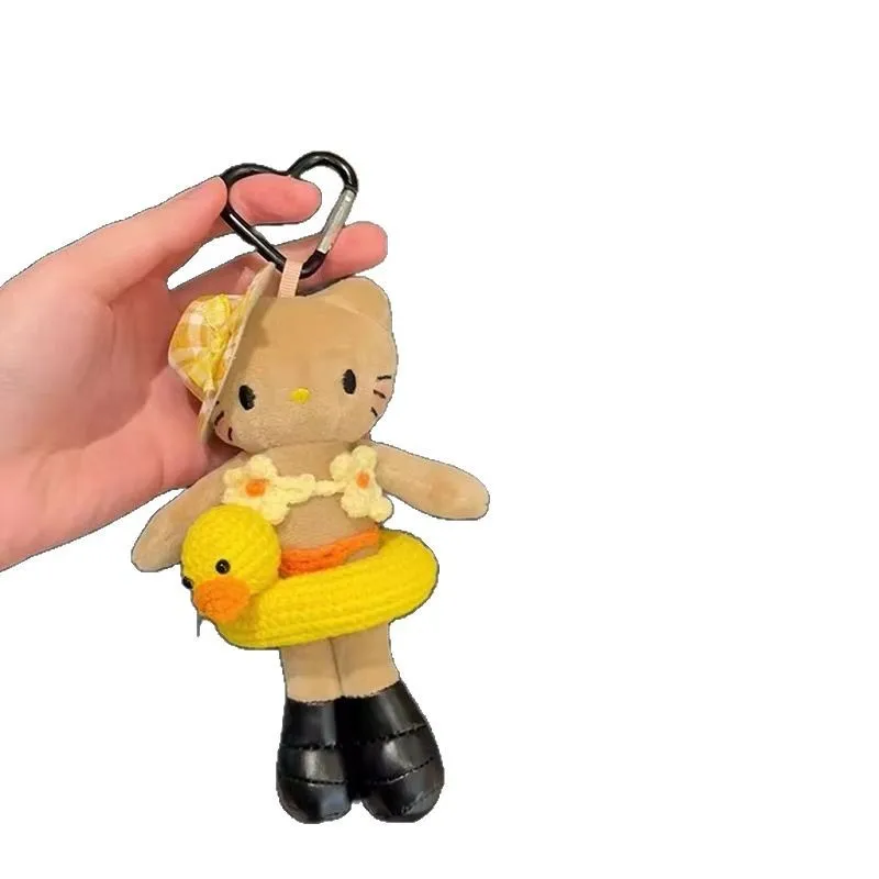 ハローキティぬいぐるみキーホルダーかわいいアニメキティ猫動物おもちゃ人形キーリングペンダント女性のためのバッグノベルティバックパックギフト