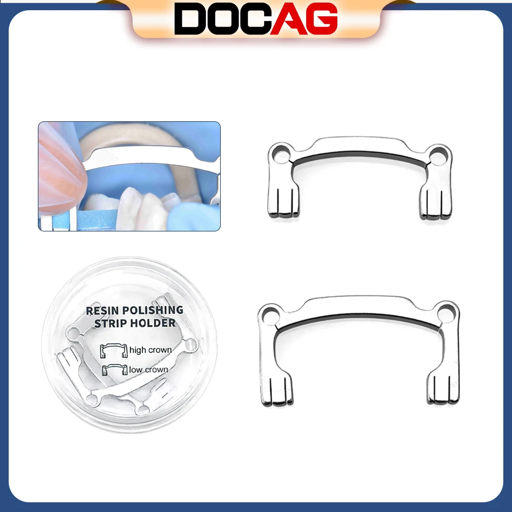 

DOCAG 2Pcs Dental Polishing Strip Holder High Crown Low Crown For Resin Teeth Grinding Sanding Shaping Dentistry Polishing Tool