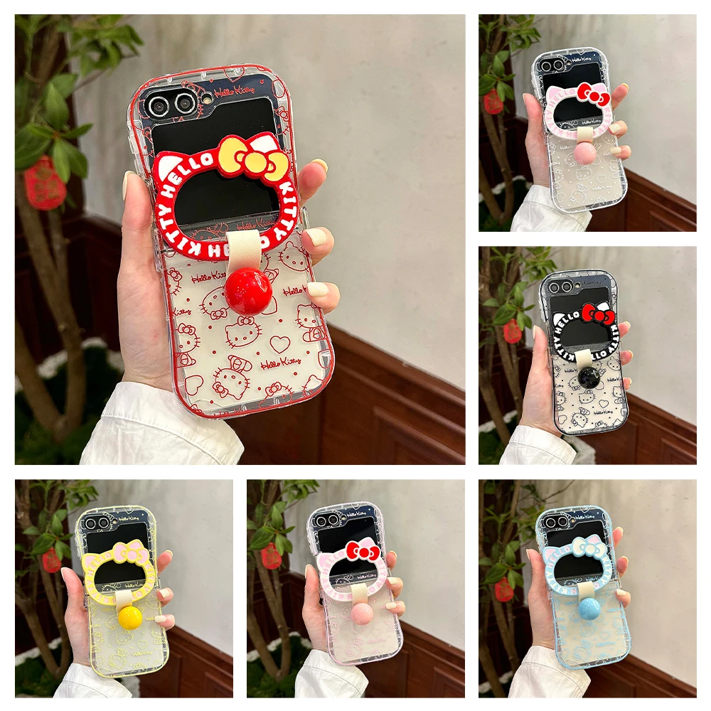 

Cartoon animation Sanrio Hello kitty Multi-color style Cute Anti-drop phone case For Samsung Galaxy Z Flip6 Z Flip5 4 Z Flip7