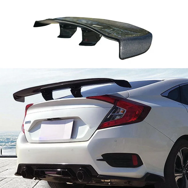 Universal GT Tail Wind Wing for HONDAs Civics Modified Sports Rear Trunk Spoiler Carbon Fiber Fixed 