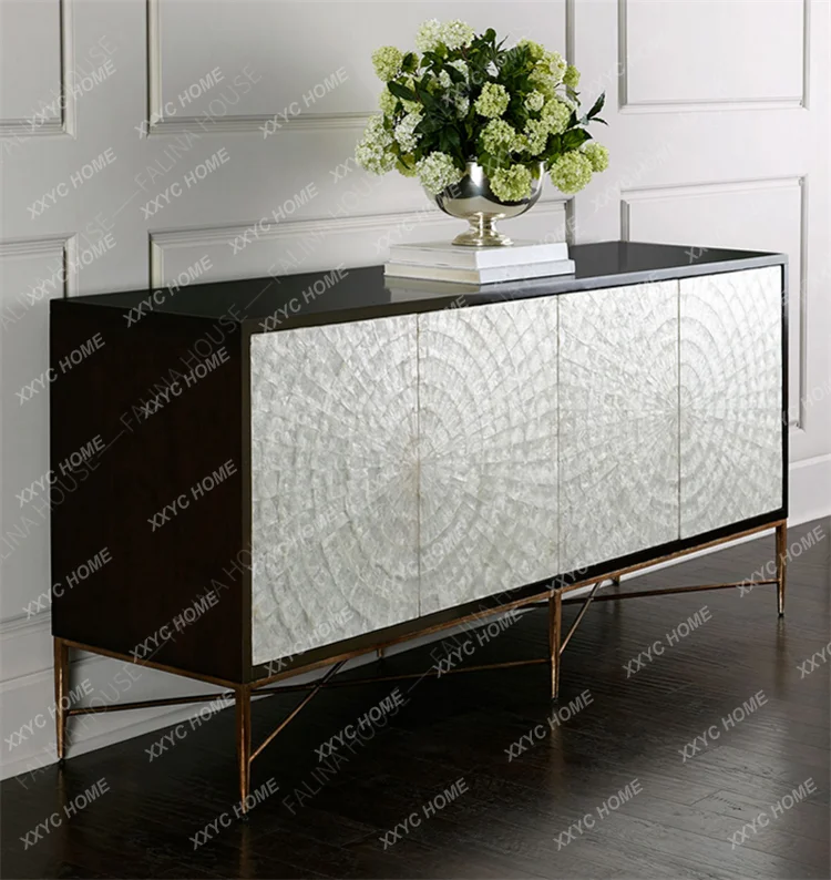 

Stainless steel porch cabinet foyer cabinet ultra-thin living room decorative cabinet solid wood dining side locker