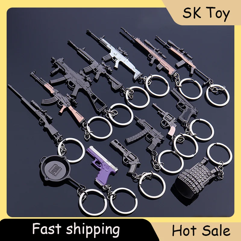

Metal Mini Gun Pendant Keychain Alloy Gun Model Game Peripheral Toys Stylish Men's Accessories Military Theme Keyring