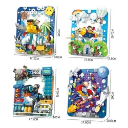 Creative Kumamoto Bear Building Block City Painting Teddy Puzzle DIY Assembly Photo Frame Album Bricks Toys For Kids Women Gifts