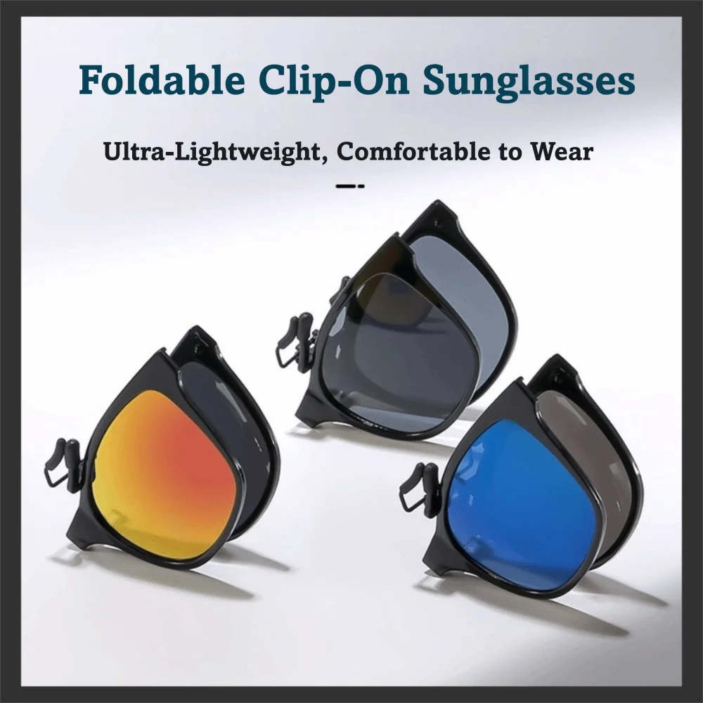 Vintage Square Clip On Sunglasses Ultra Light foldable Anti Blue Light Glasses Flip Up Competitive Games Goggles