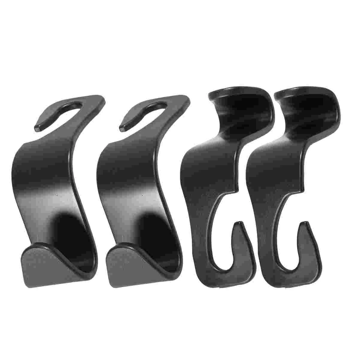 4pcs Car Vehicle Back Seat Headrest Organizer Hanger Storage Hook for Groceries Bag Handbag (Black) Car Seat Hook