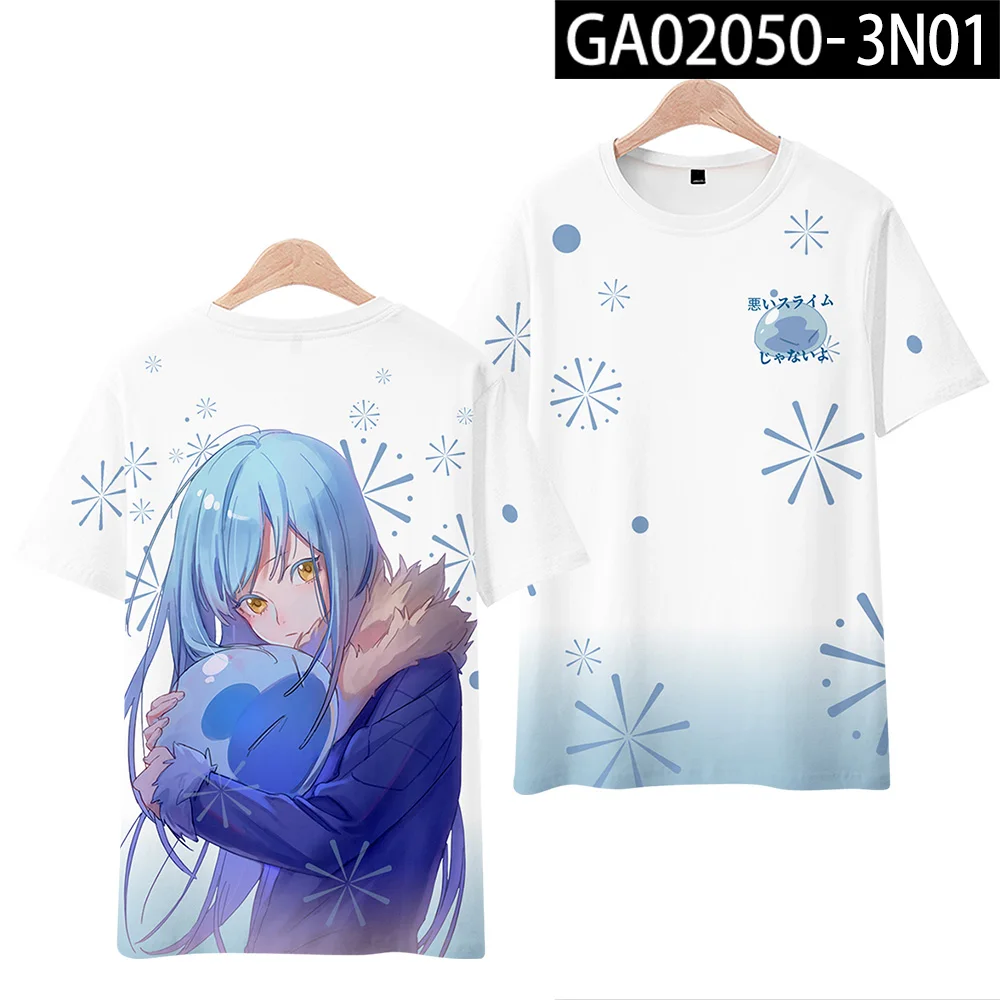 That Time I Got Reincarnated As A Slime Rimuru Tempest 3D Print T Shirt Women Men Summer Short Sleeve Funny Tshirt Graphic Tees