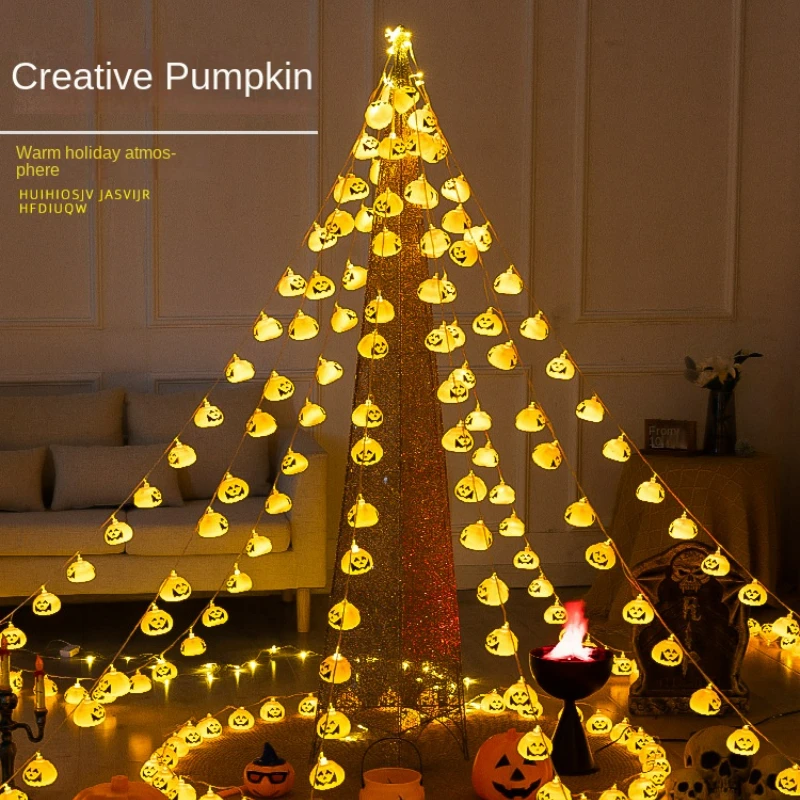 150cm 10LED Halloween LED String Lights Portable Pumpkin Ghost Skeletons Lights for Home Bar Halloween Party Decor Supplies 2023