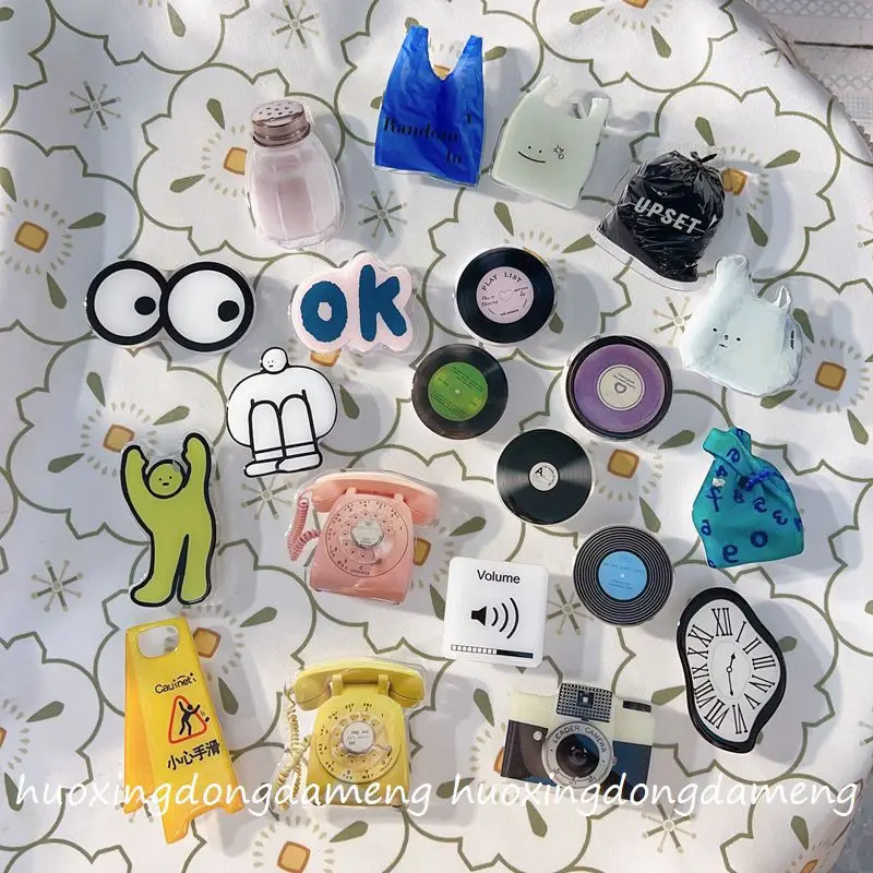 

ins Personalized retro records Phone Holder,Foldable Finger Ring Griptok Bracket for IPhone Samsung Support Stands