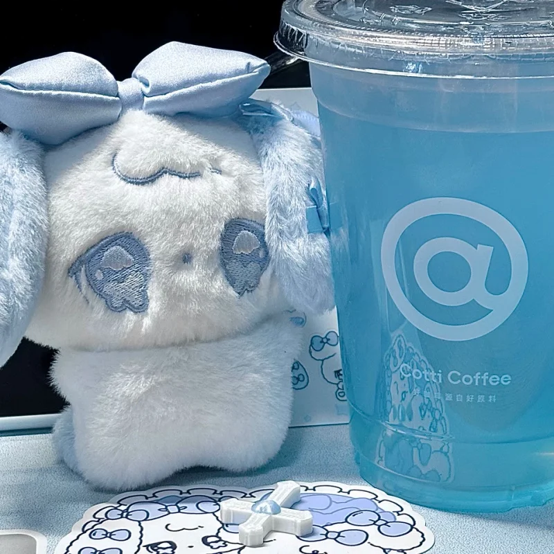 Don'T Mess With Bunny Plush Keychain 10cm Light Blue Bow Crying Rabbit Crying Puppy Pendant 10cm Cute Stuffed Doll Gift Pendant