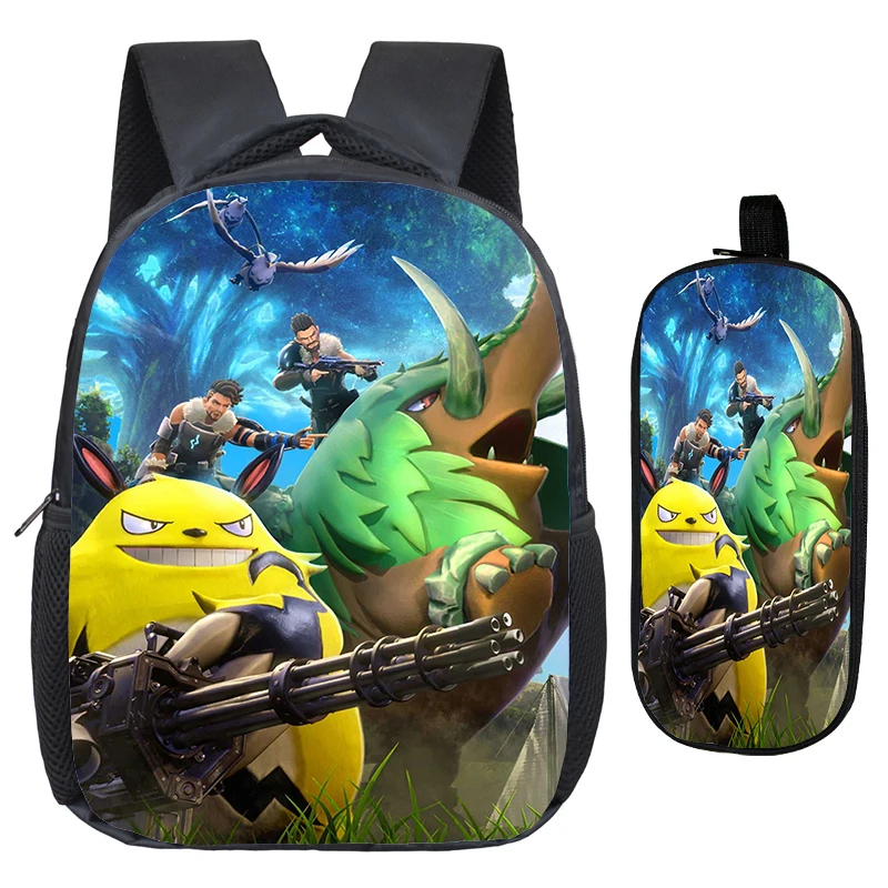 Lightweight Kids Backpacks 2pcs Set Game Palworld Printed School Bags Toddler Kindergarten Bag Girls Boys Cartoon Backpack Gifts