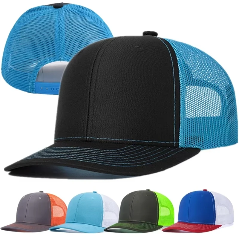 Hot Sale Unisex Two Tone Cap Curved Brim Style Trucker Hat  Men & Women Casual Outdoor Breathable Summer Cap