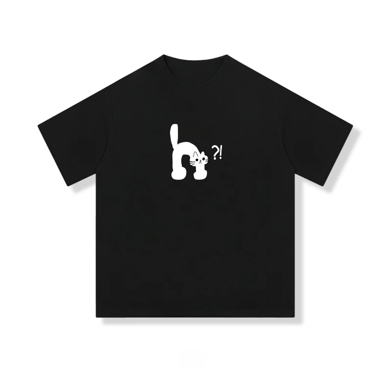 

Trendy cartoon simple short-sleeved t-shirt womens summer casual pure cotton half-sleeved couple loose top men