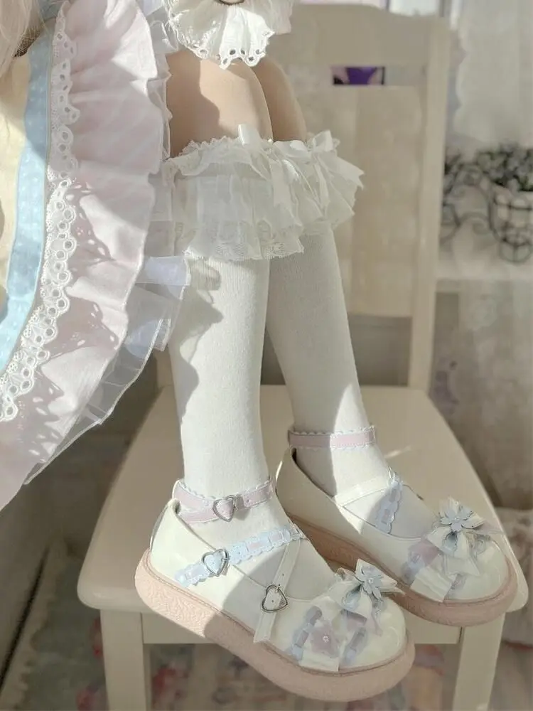 Sweetheart Cute Lolita Bow Shoes Women Summer New Magic Card Sakura Shoes Female Mutant Japanese Style Student Chic Sakura Shoes