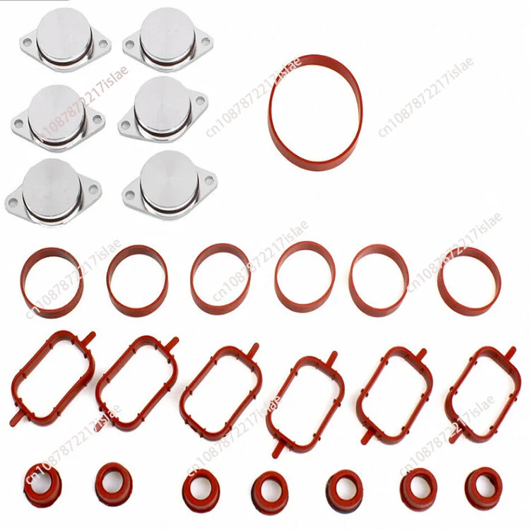 For BMW Vortex Flap Blank Plate and Intake Manifold Gasket Seal 22/33MM Removal Repair Kit